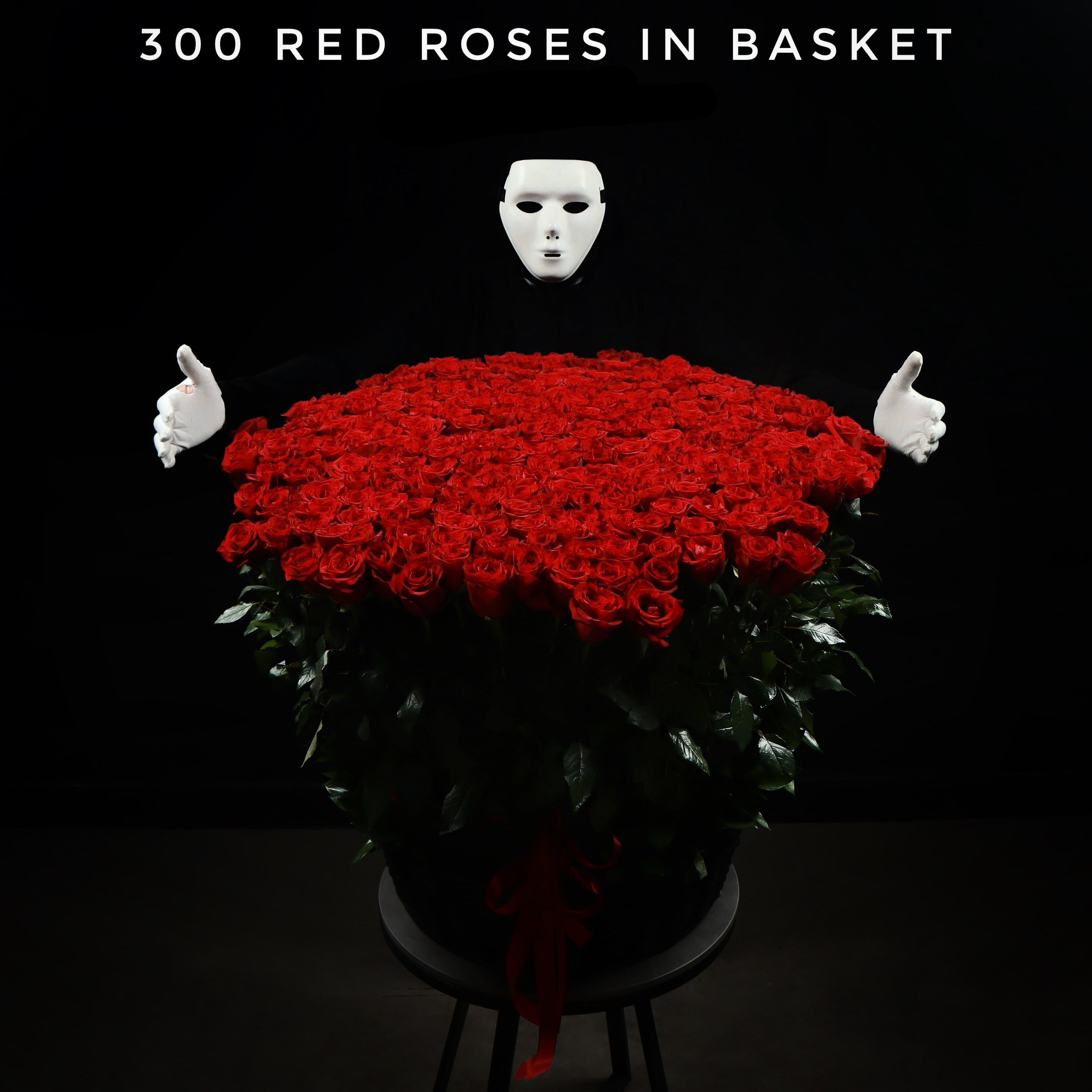 300 Red Roses in Basket DFS Classic Main image