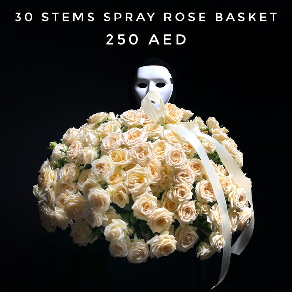 30 Stems Spray Rose Basket