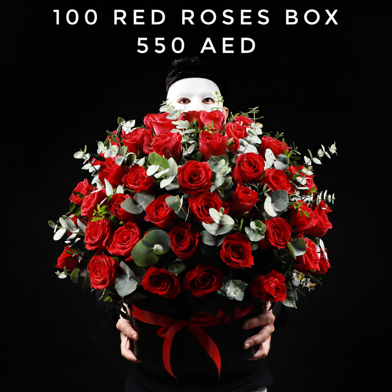 100 Red Roses Box - 550 AED