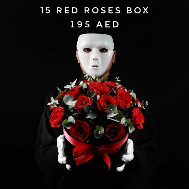 15 Red Roses Box - 195 AED