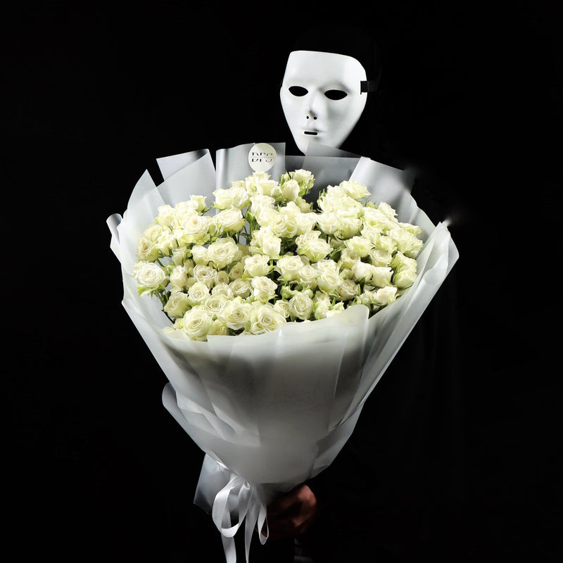 White Spray Roses Base Bouquet