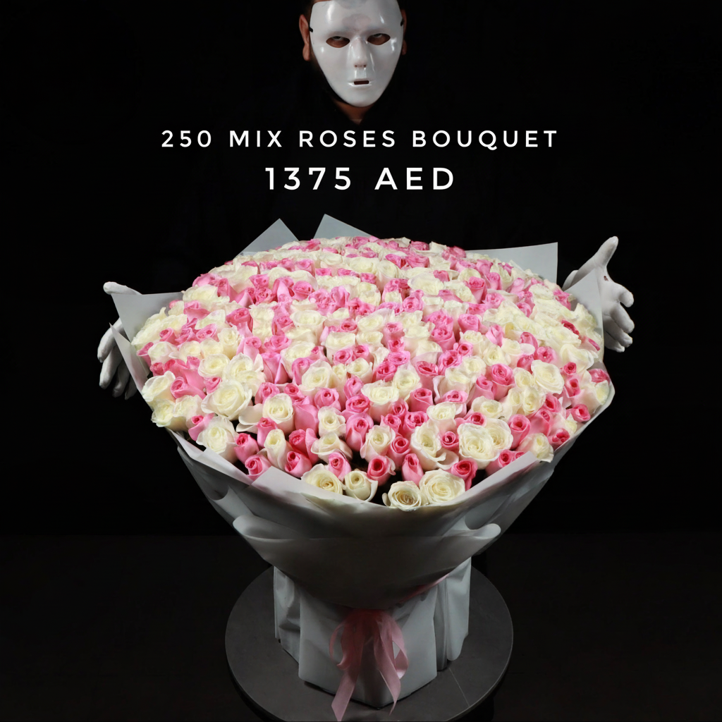 250 Mix Roses Bouquet with updated price