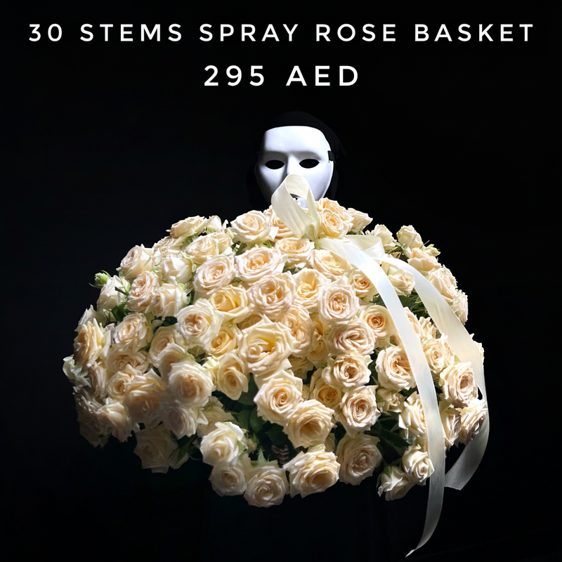 30 Stems Spray Rose Basket - 295 AED