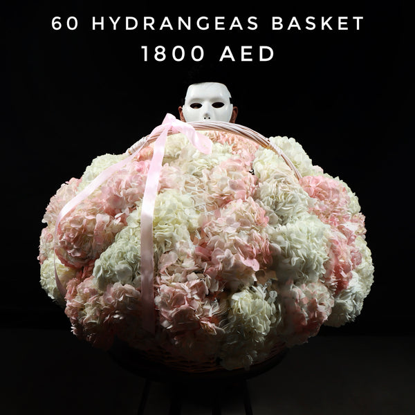 60 Hydrangeas Basket