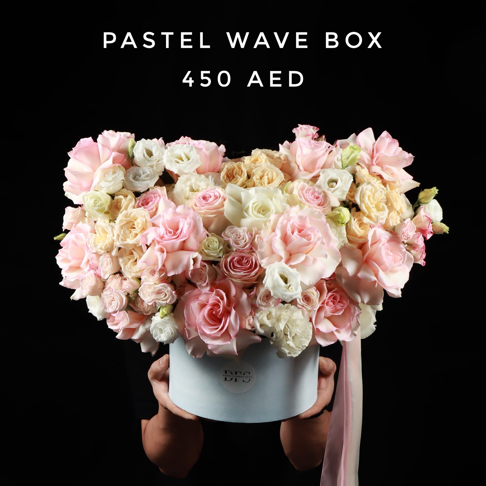 Pastel Wave Box - Soft Pastel Flower Arrangement Dubai