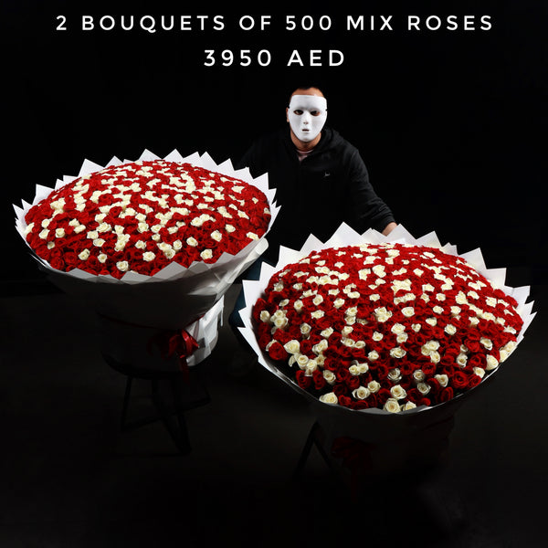 2 Bouquets of 500 Mix Roses
