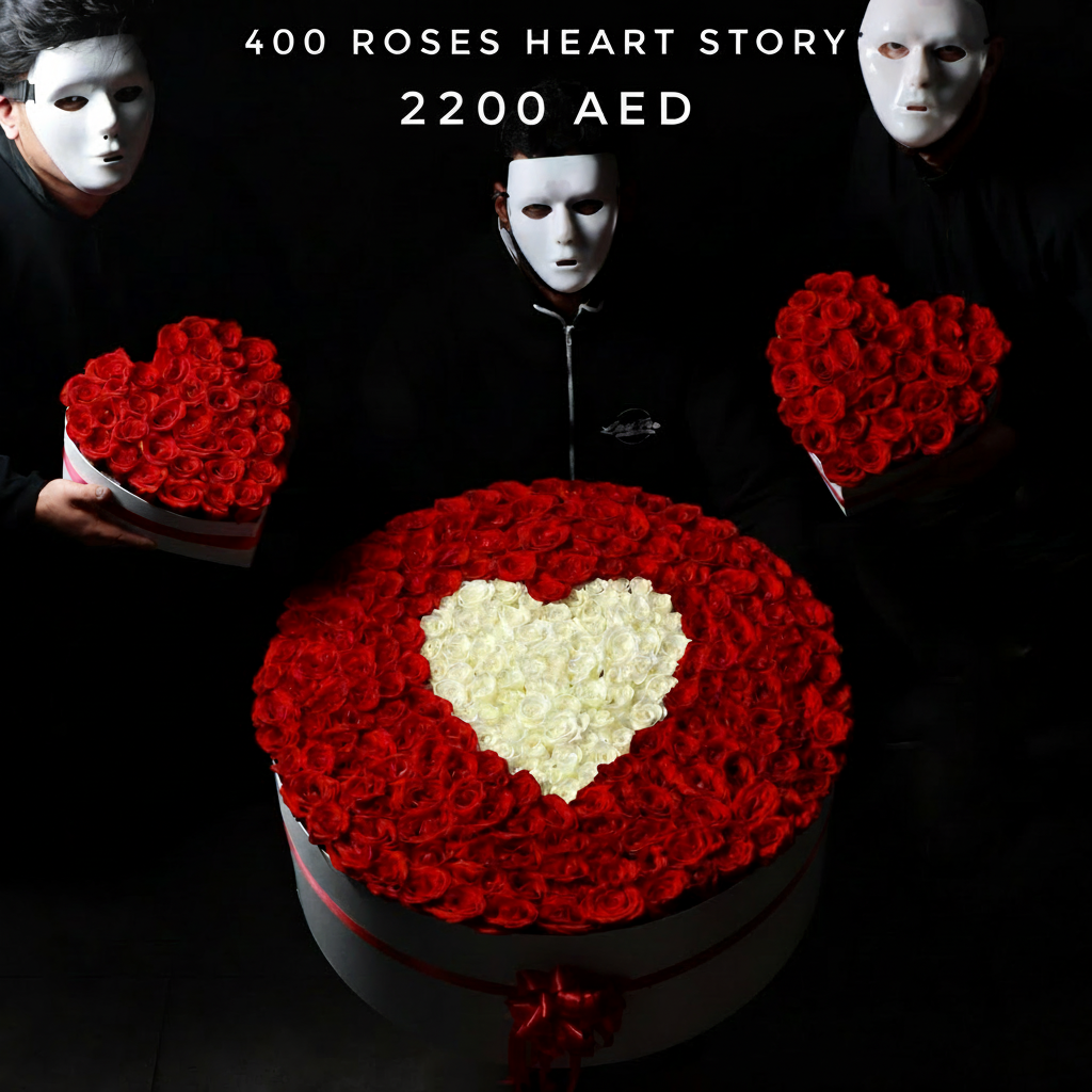 400 Roses Heart Story - 2200 AED Main image