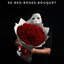 50 Red Roses Bouquet in White Wrapping