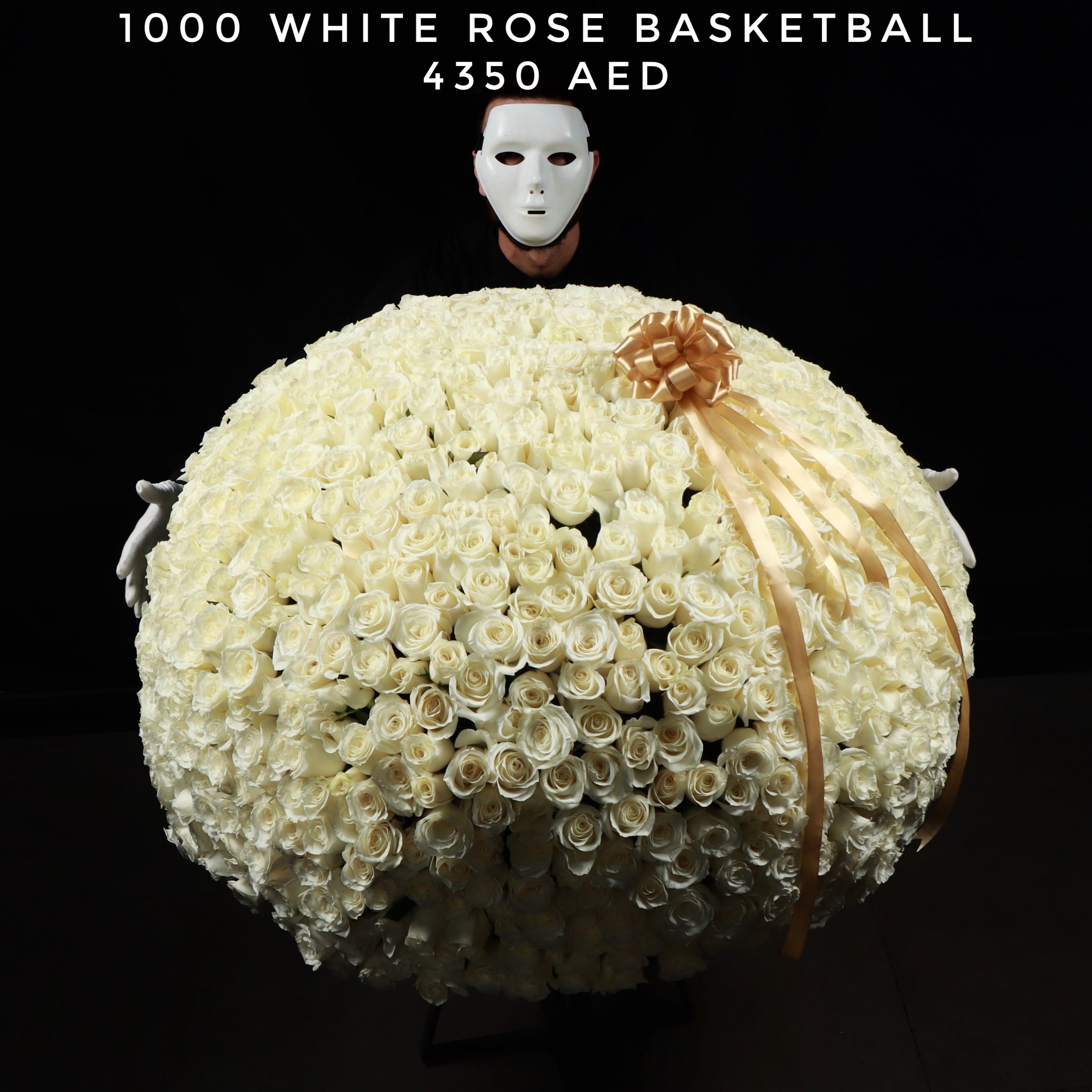 1000 White Roses Basket Ball Main image