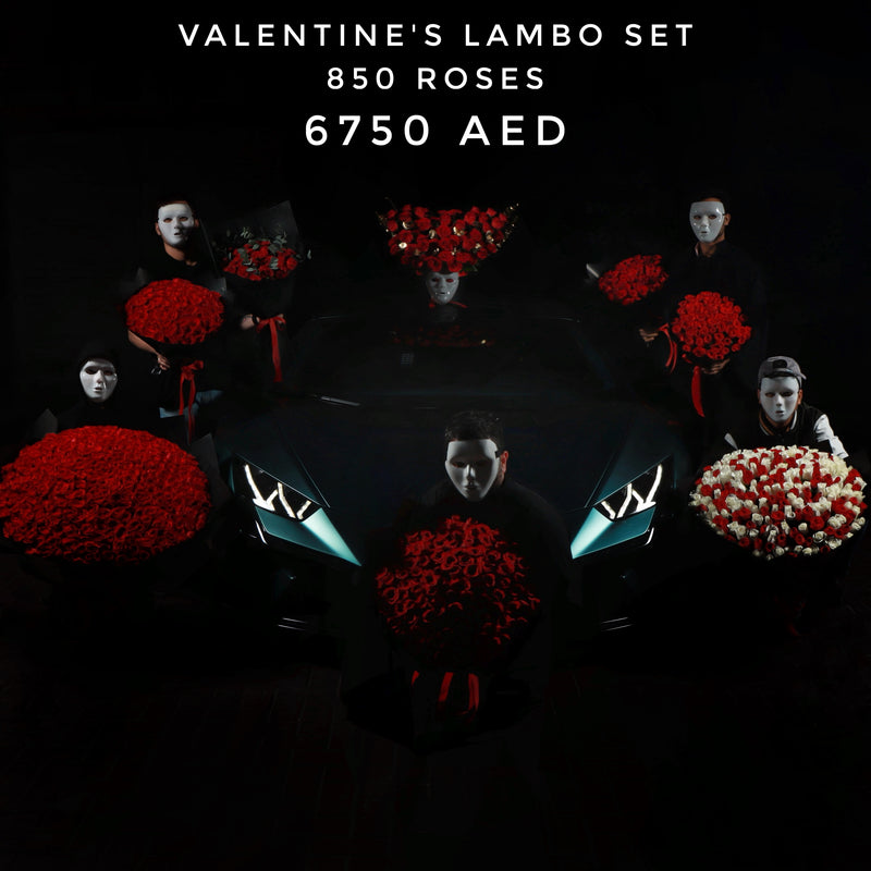 Valentine's Lambo Set 850 Roses