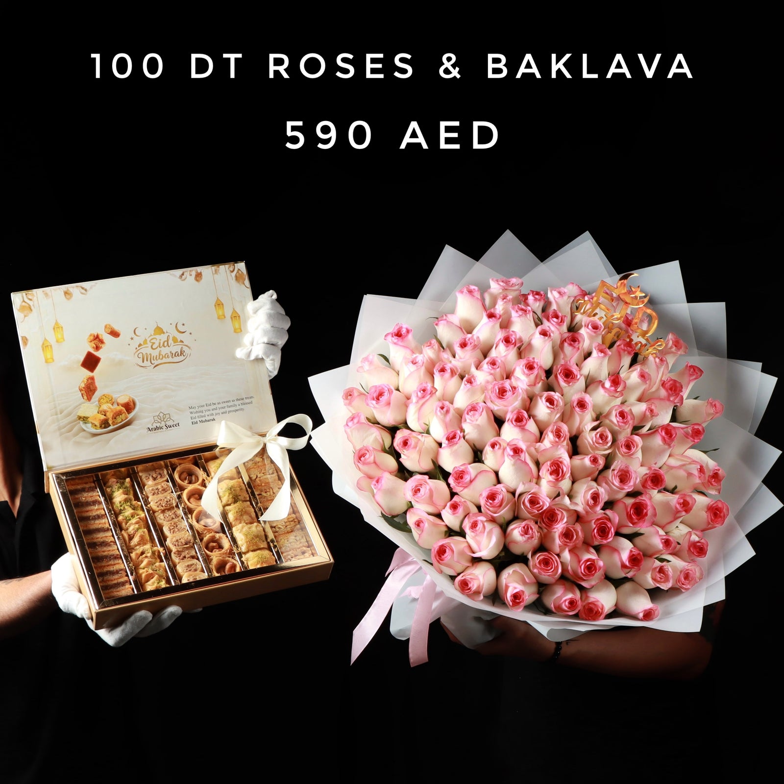 100 Double-Color Roses & Baklava