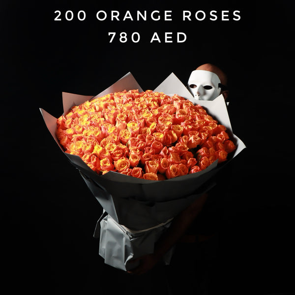 200 Orange Roses Bouquet