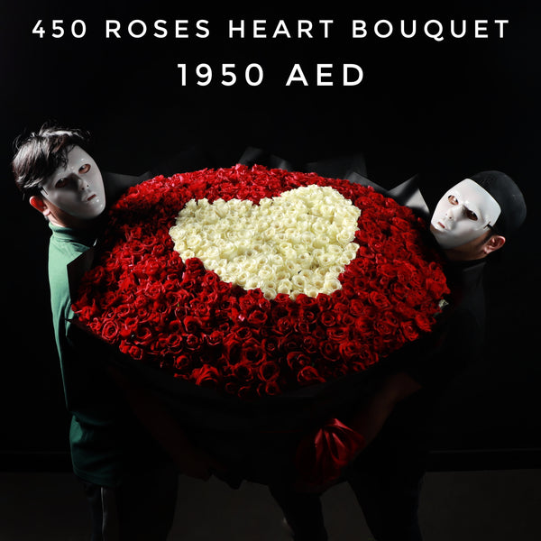 450 Roses Heart Bouquet