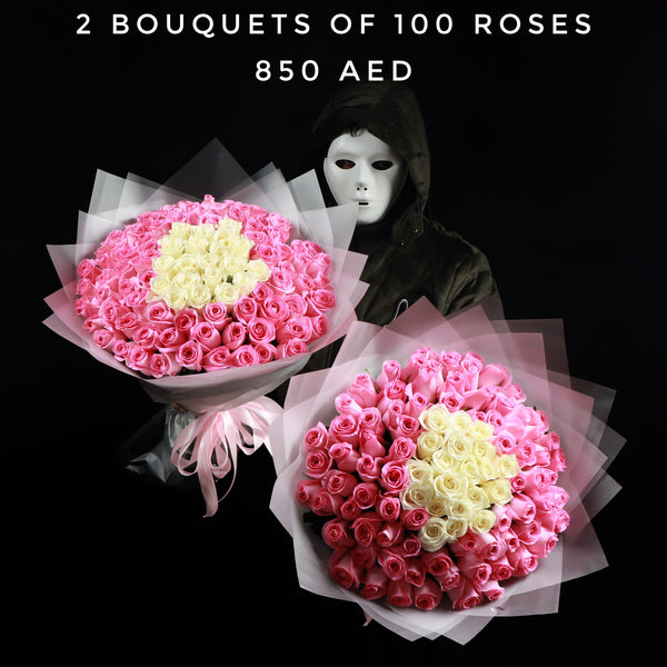 100 Pink Stargaze Roses Duo