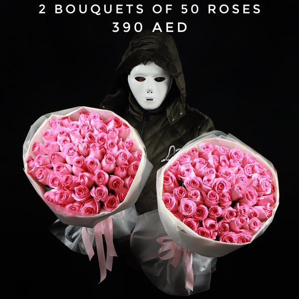 50 Pink Roses Duo