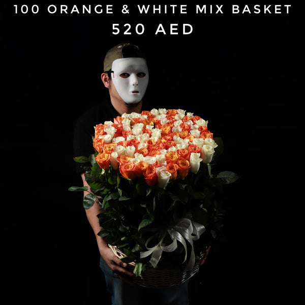 100 Orange & White Mix Basket