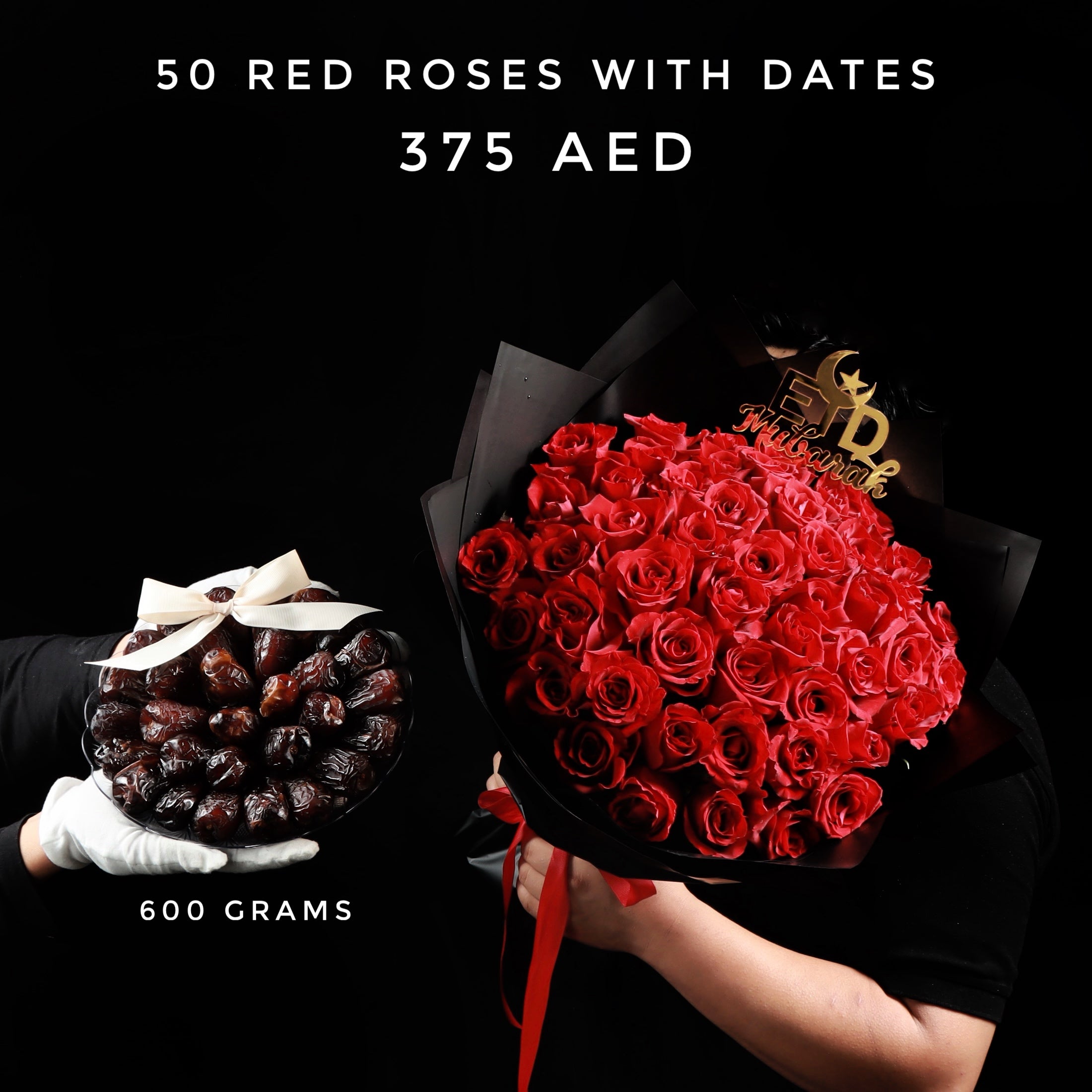 50 Red Roses with Dates Main image