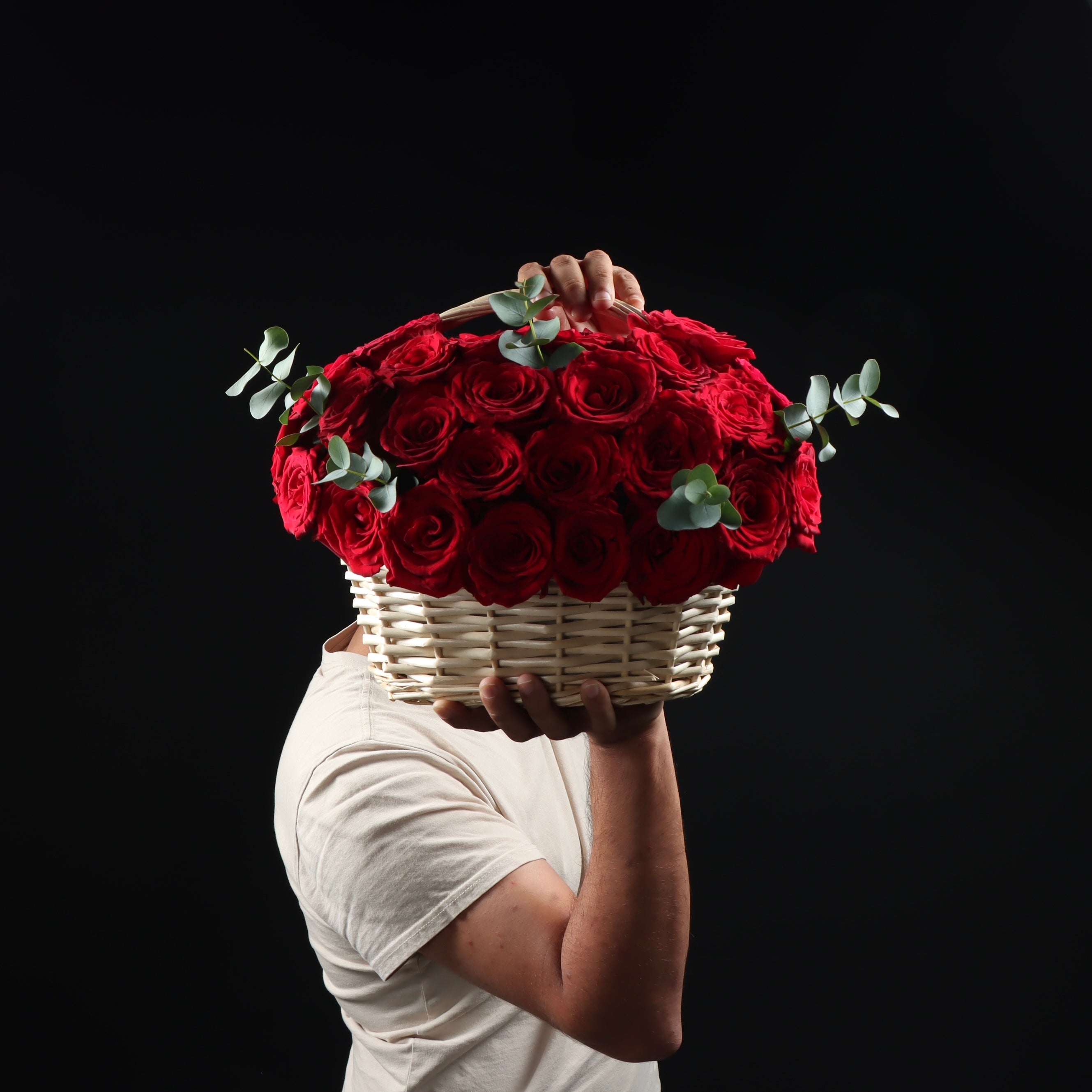 Red Roses Medium Basket Main image