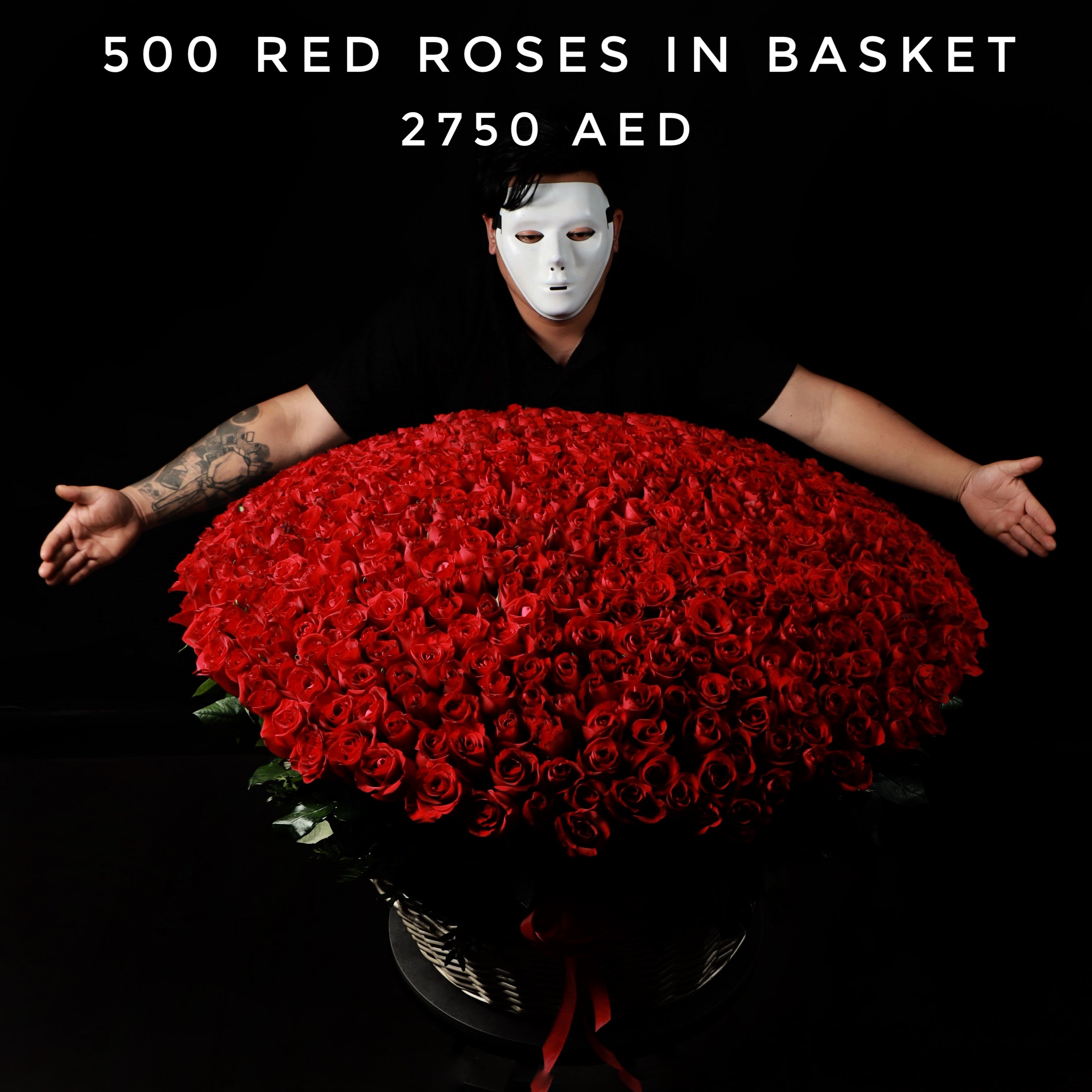 500 Red Roses In Basket DFS Classic Main image