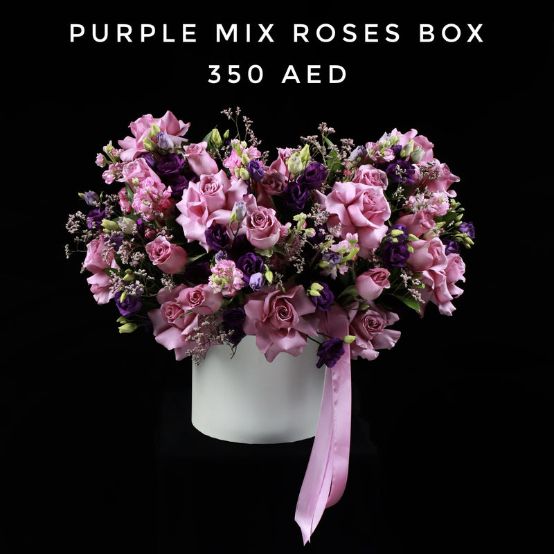 Purple Mix Roses Box