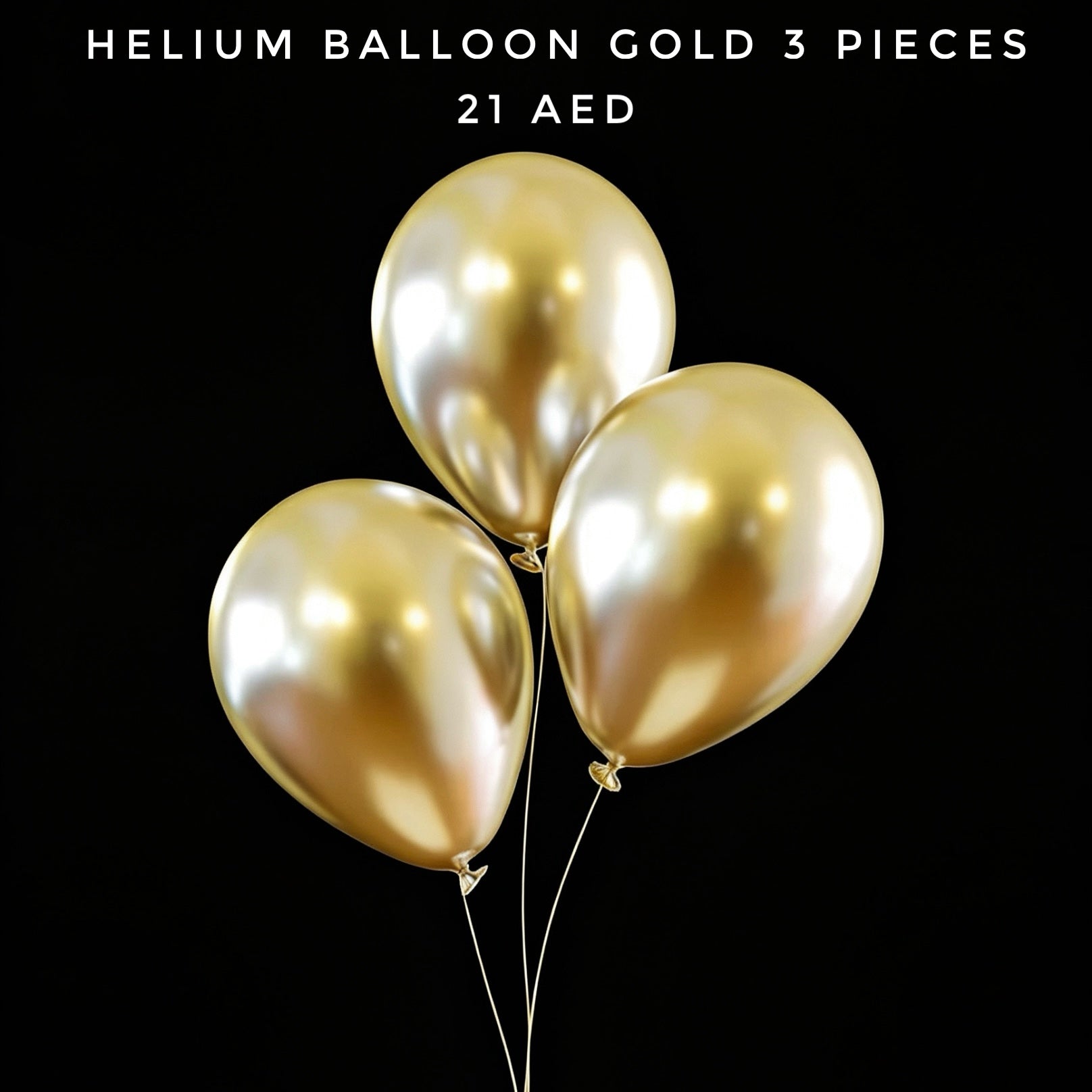 Helium Balloon Gold 3 Pieces Main image