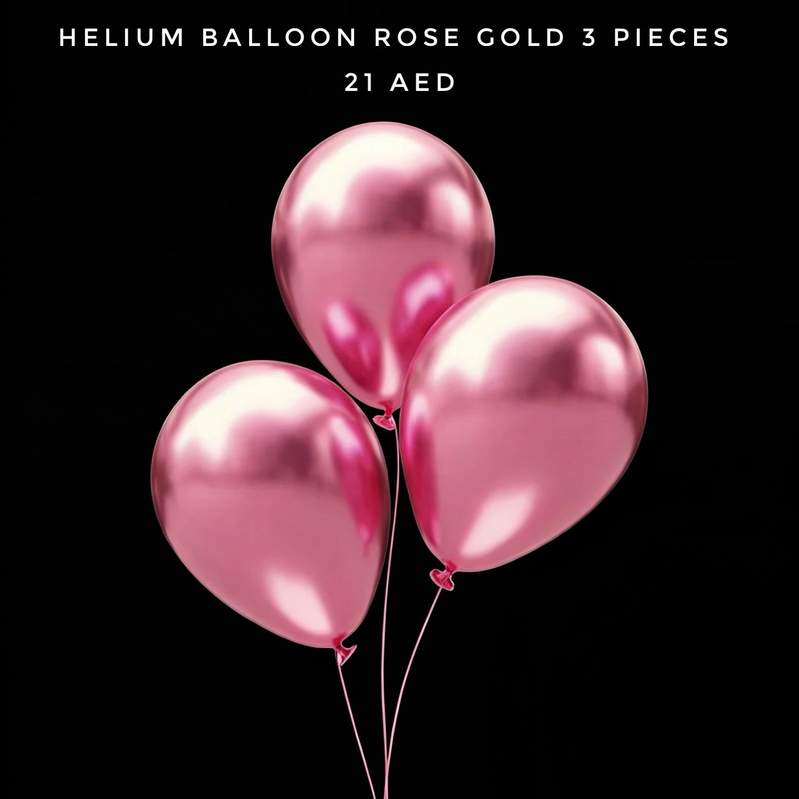 Helium Balloon Rose Gold 3 Pieces