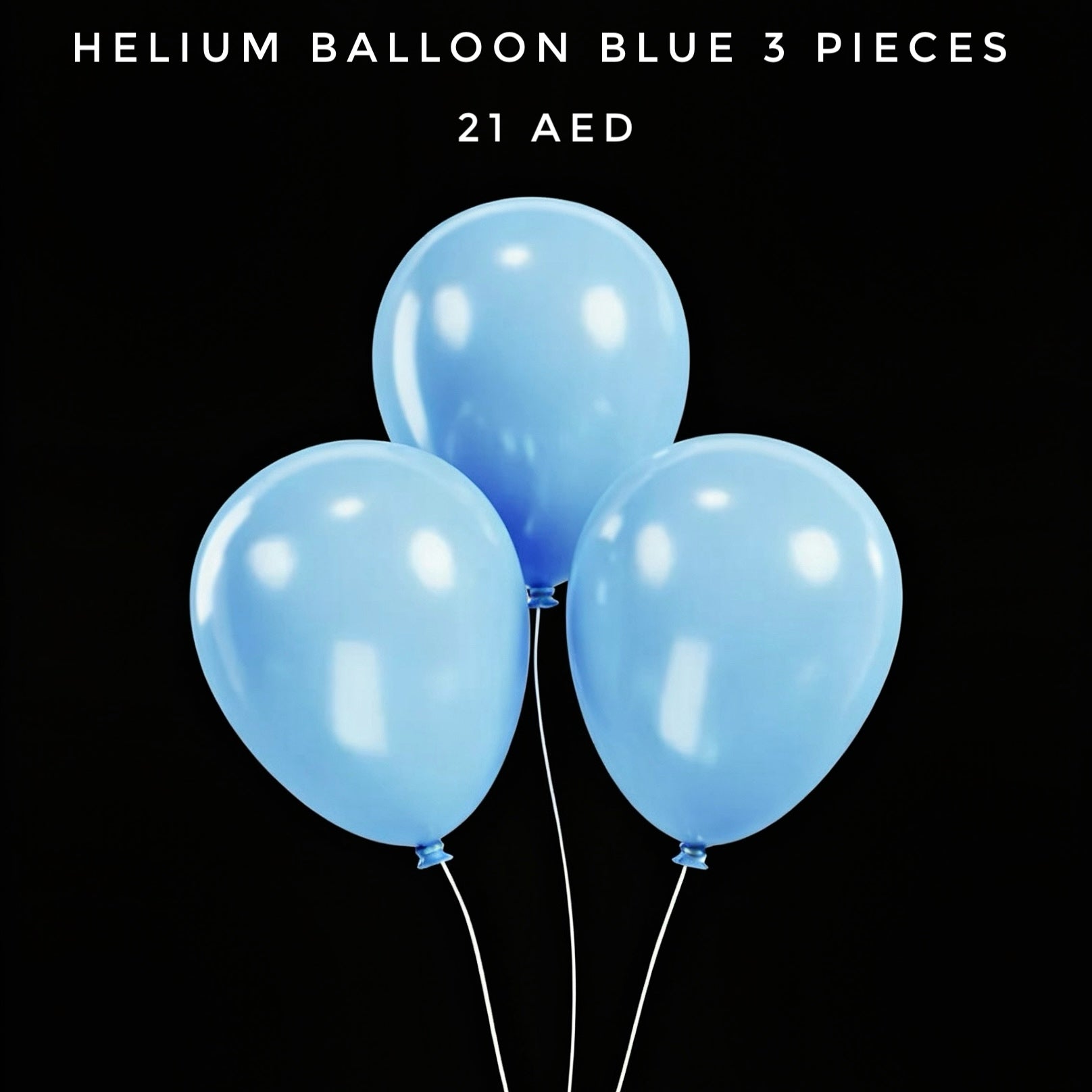 Helium Balloon Blue 3 Pieces Main image