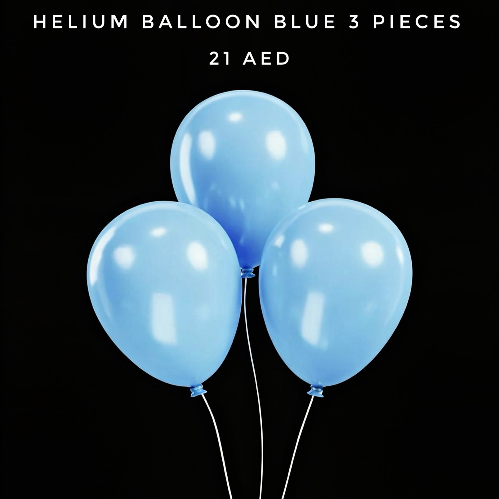 Helium Balloon Blue 3 Pieces