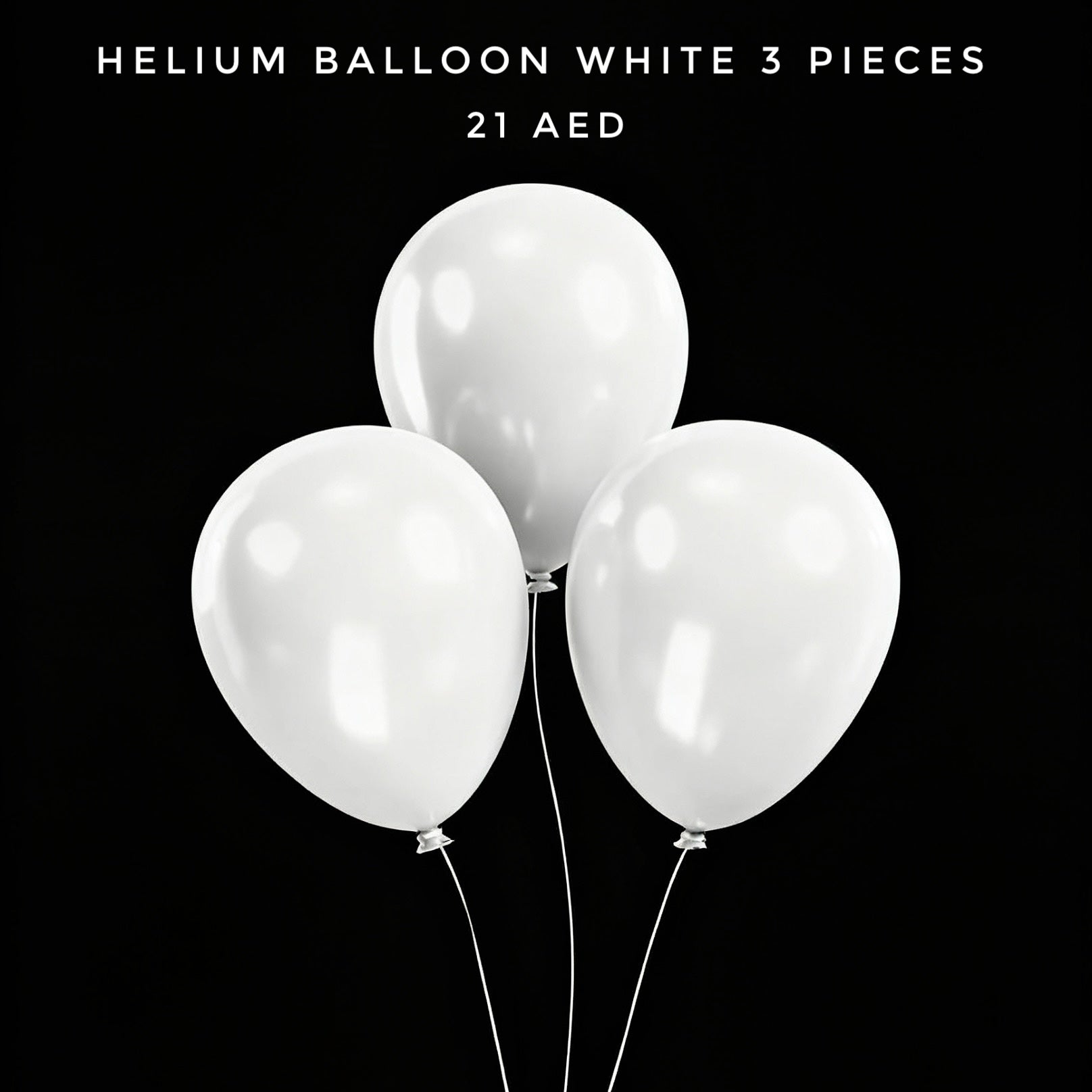 Helium Balloon White 3 Pieces Main image