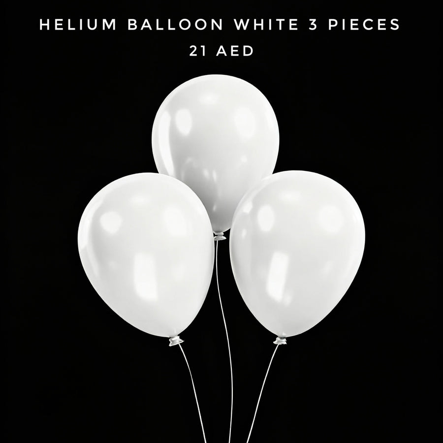Helium Balloon White 3 Pieces