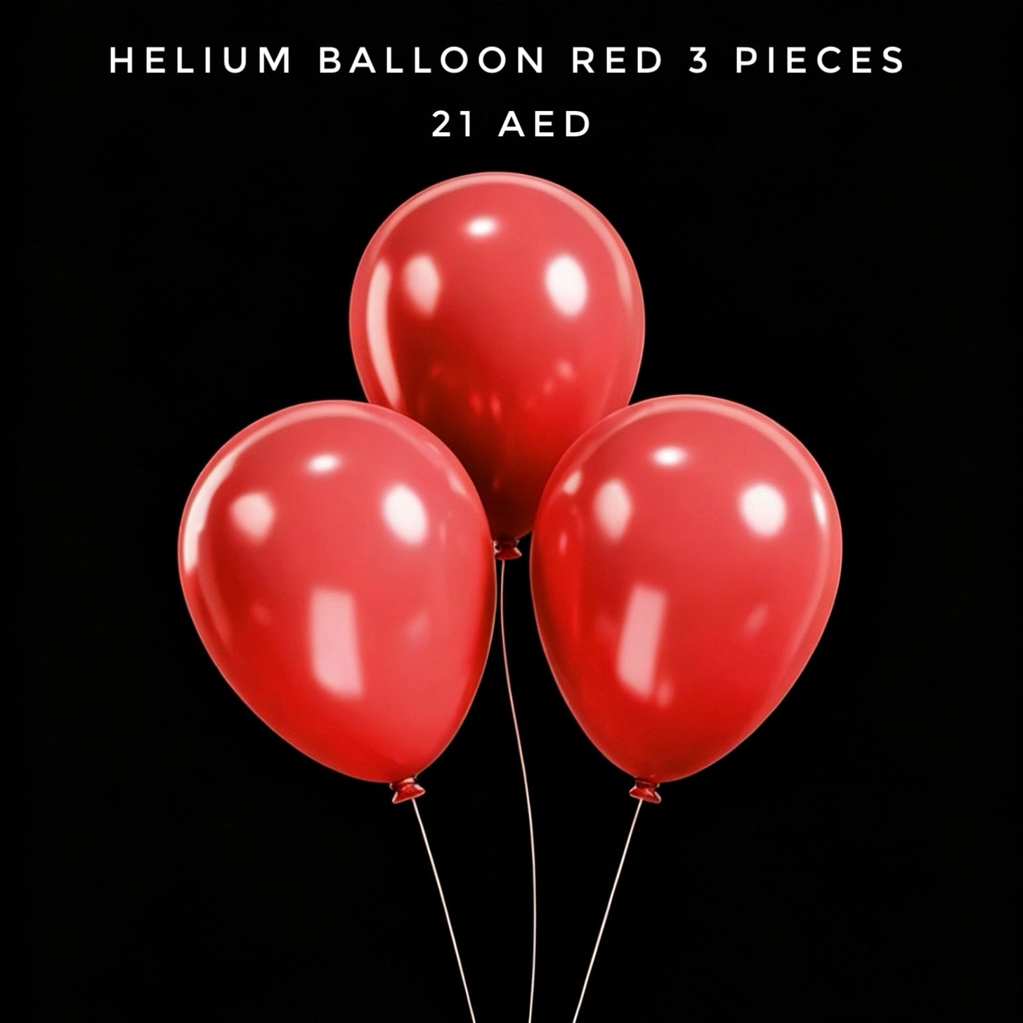 Helium Balloon Red 3 Pieces Main image