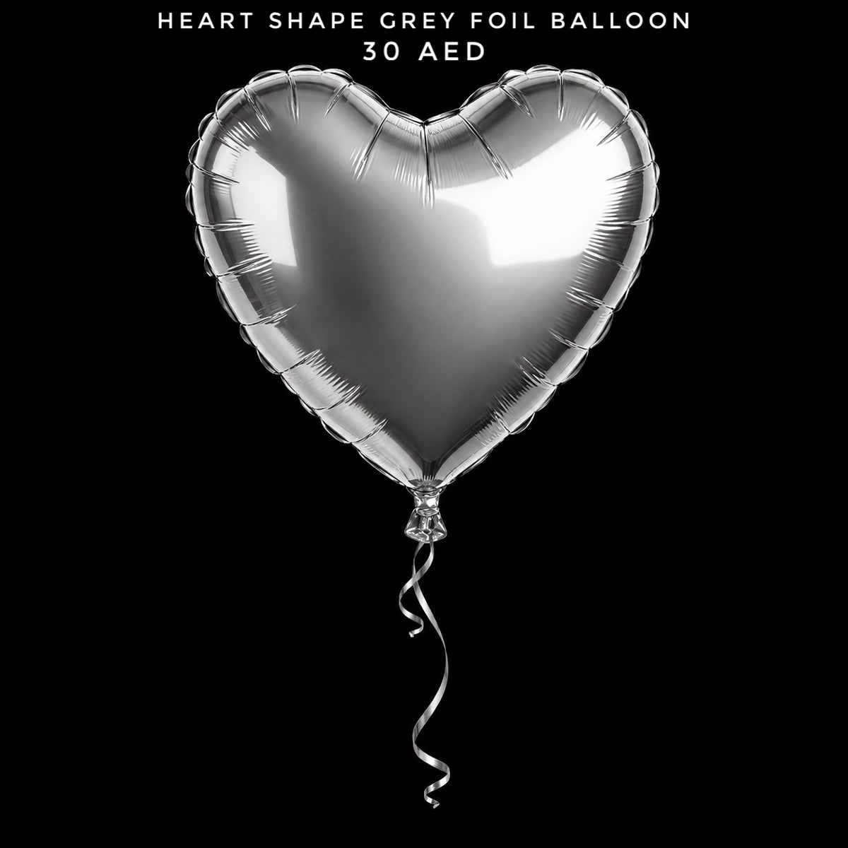 Heart Shape Grey Foil Balloon