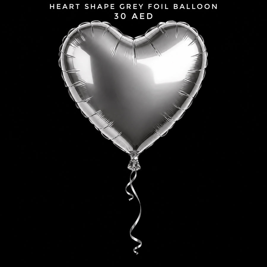 Heart Shape Grey Foil Balloon