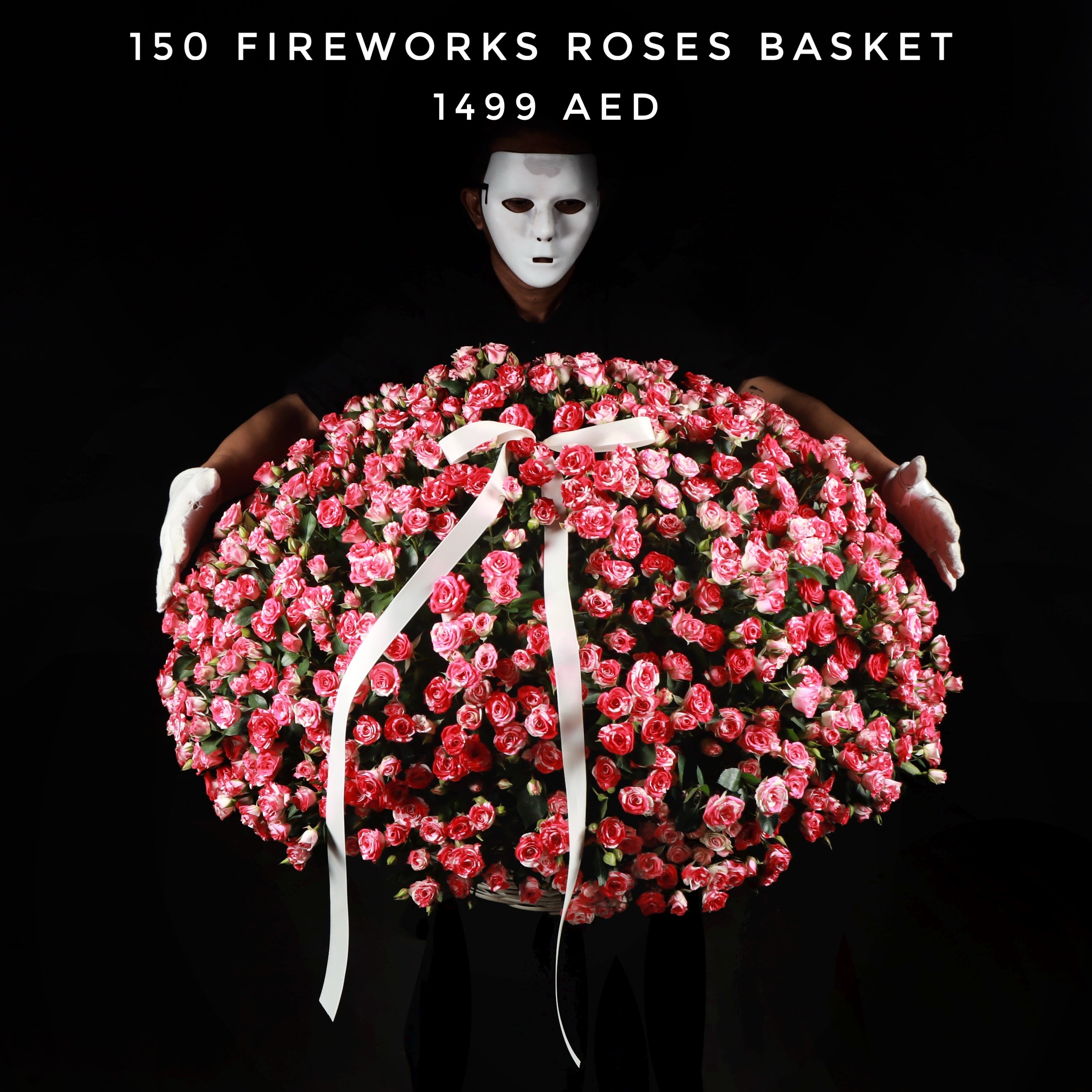 150 Fireworks Roses Basket Main image
