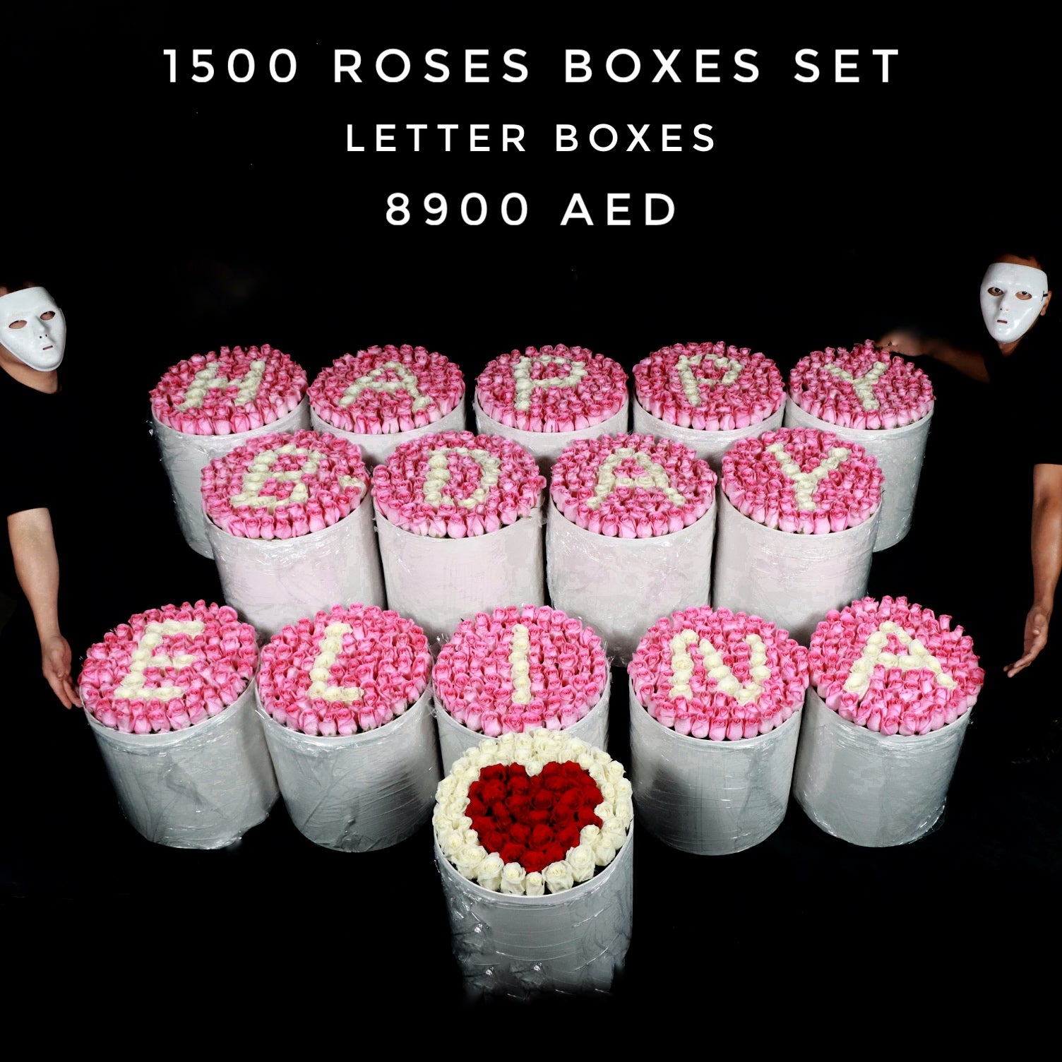 1500 Roses Set Letter Boxes