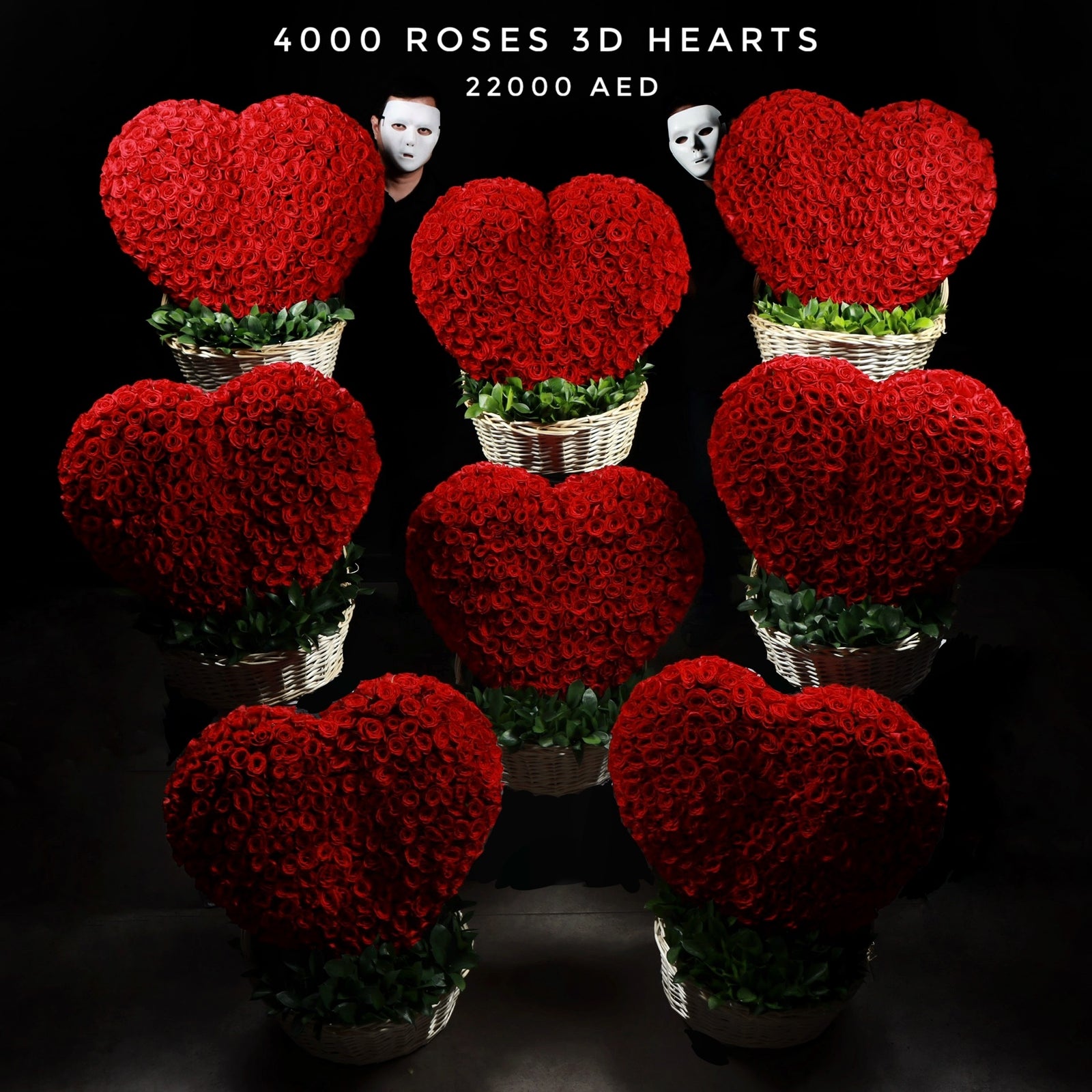 4000 Roses 3D Heart