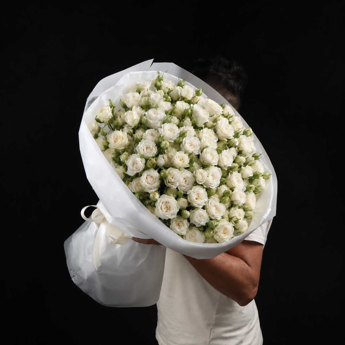 Snowflakes Baby Roses Bouquet