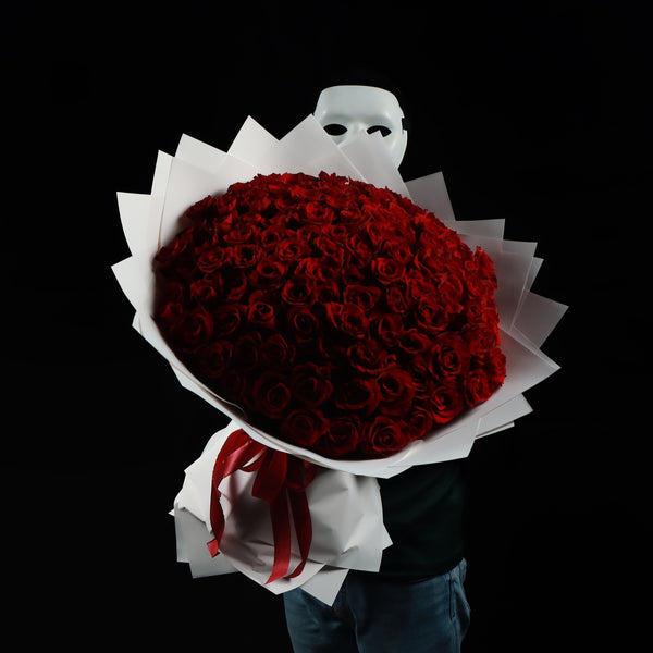 100 Red Premium Roses Bouquet