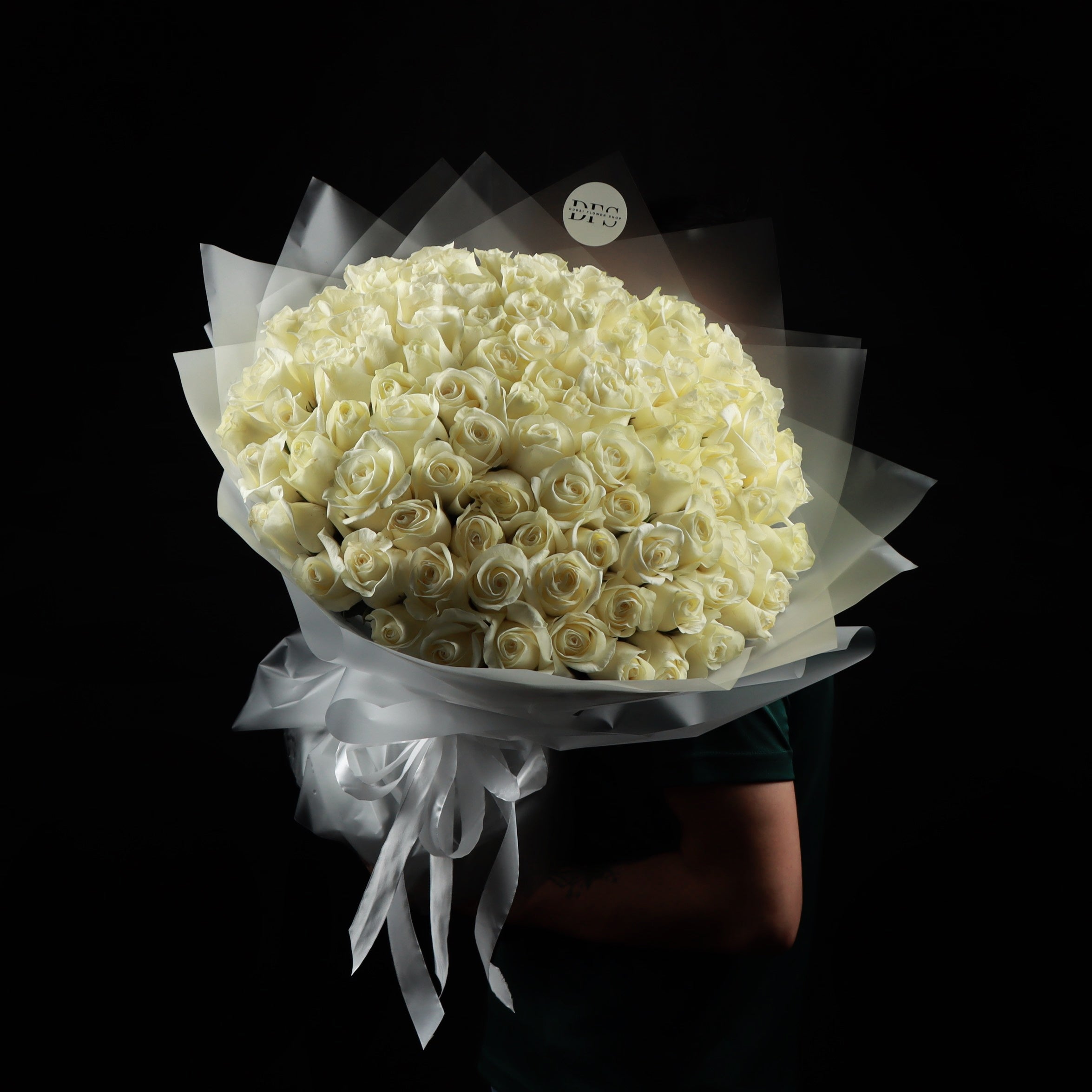 100 White Roses Bouquet DFS Classic Main image