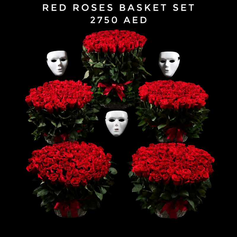 Red Roses Basket Set