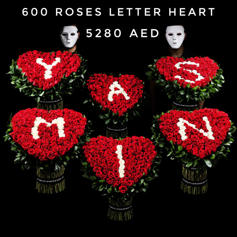 600 Roses Letter Heart