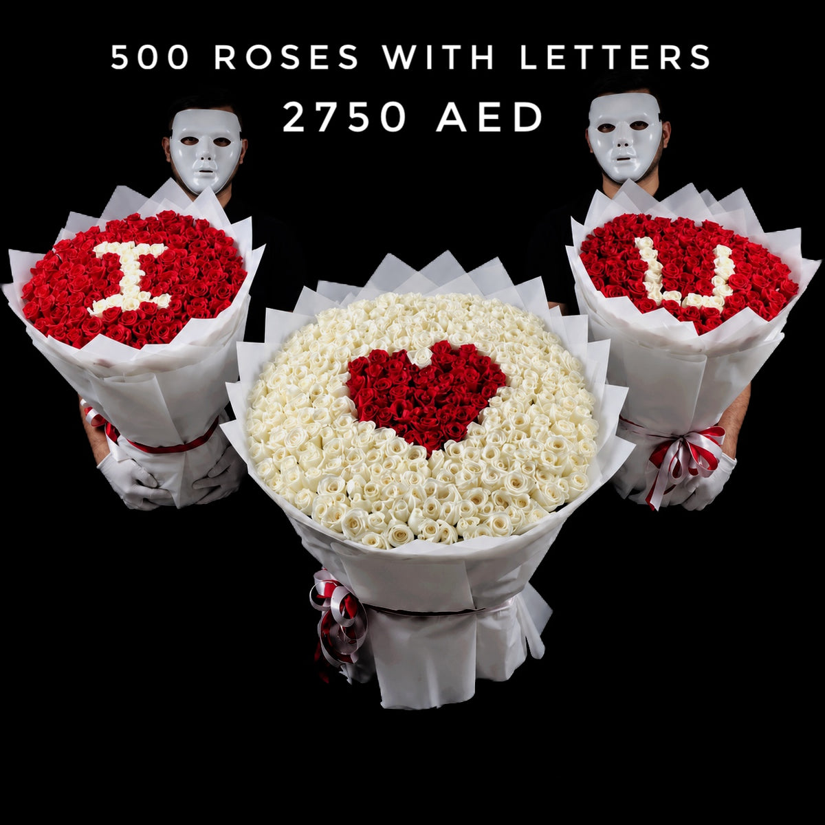 500 Roses Bouquets With Letter