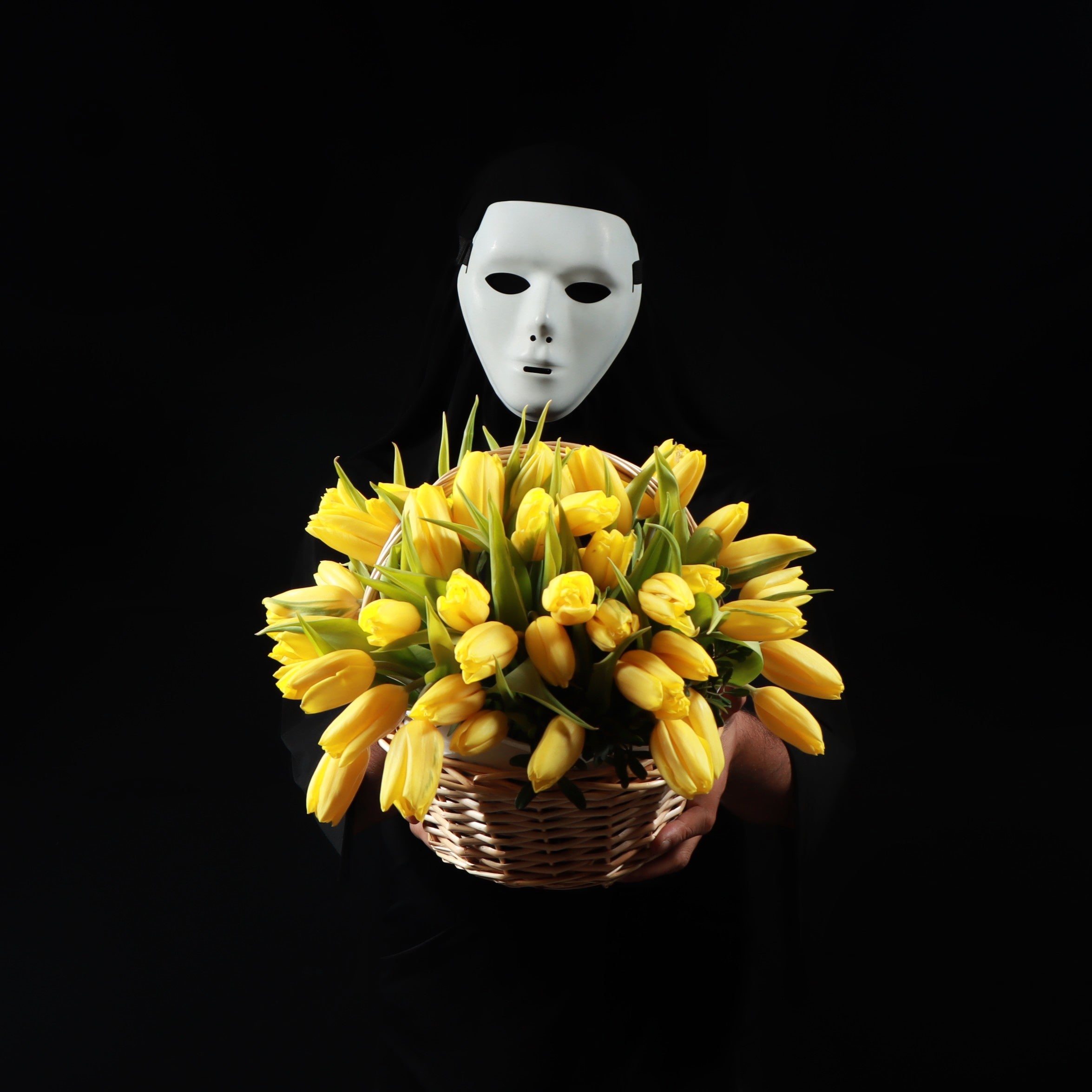 50 Yellow Tulips Basket Main image
