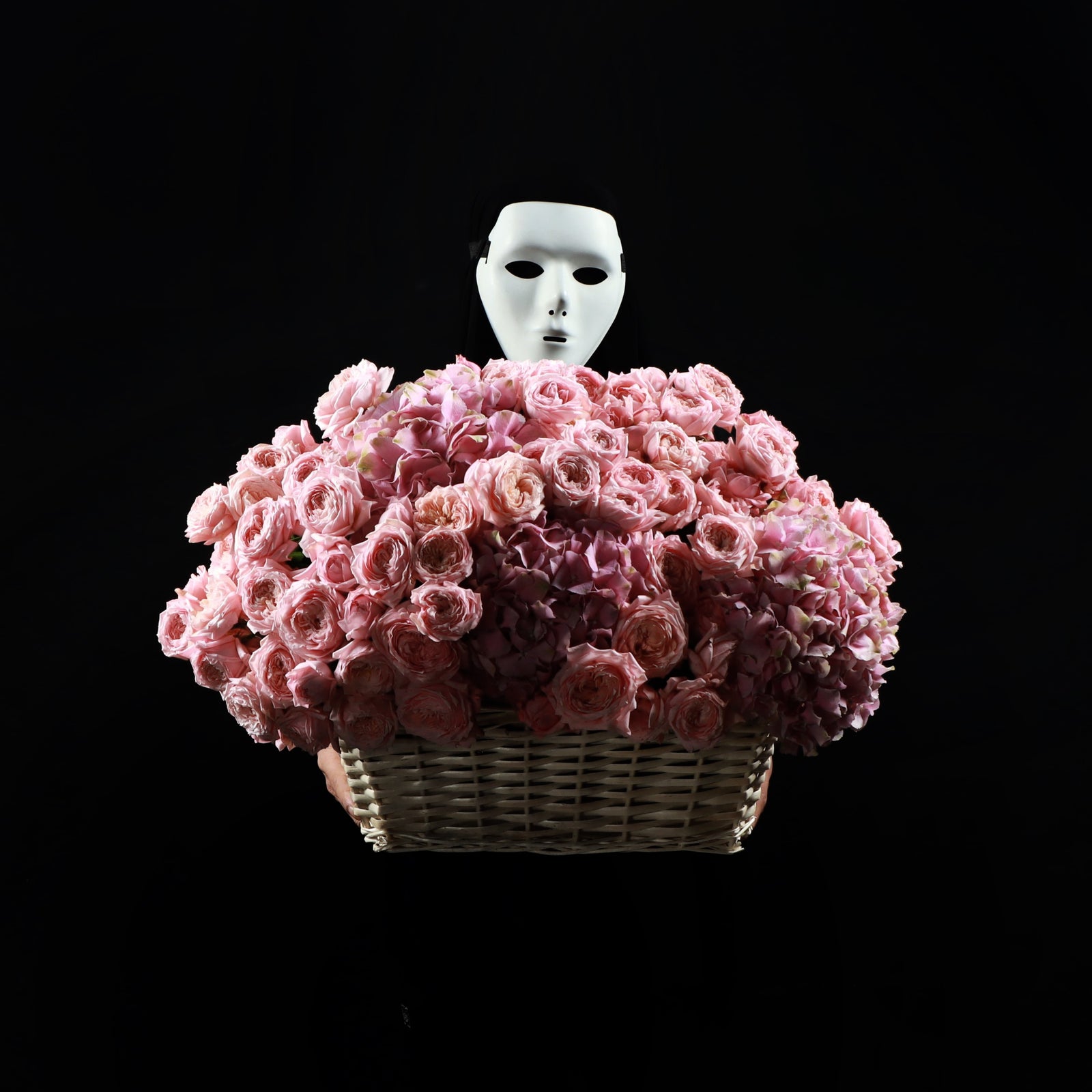Pink Hydrangea & Julietta Basket