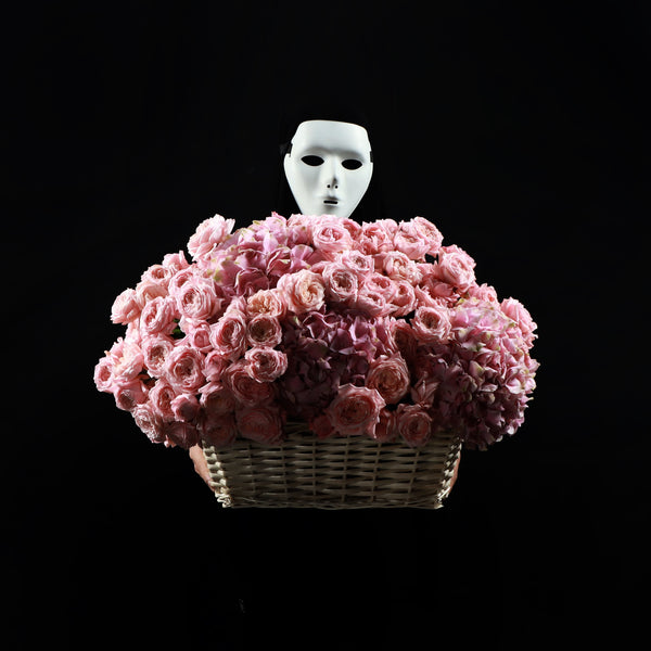 Pink Hydrangea & Julietta Basket