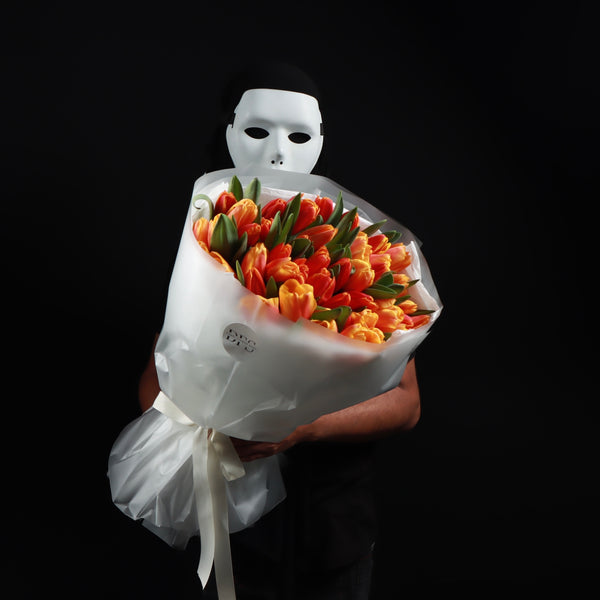 50 Orange Tulips Bouquet