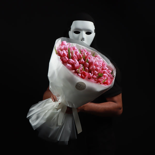 50 Pink Tulips Bouquet