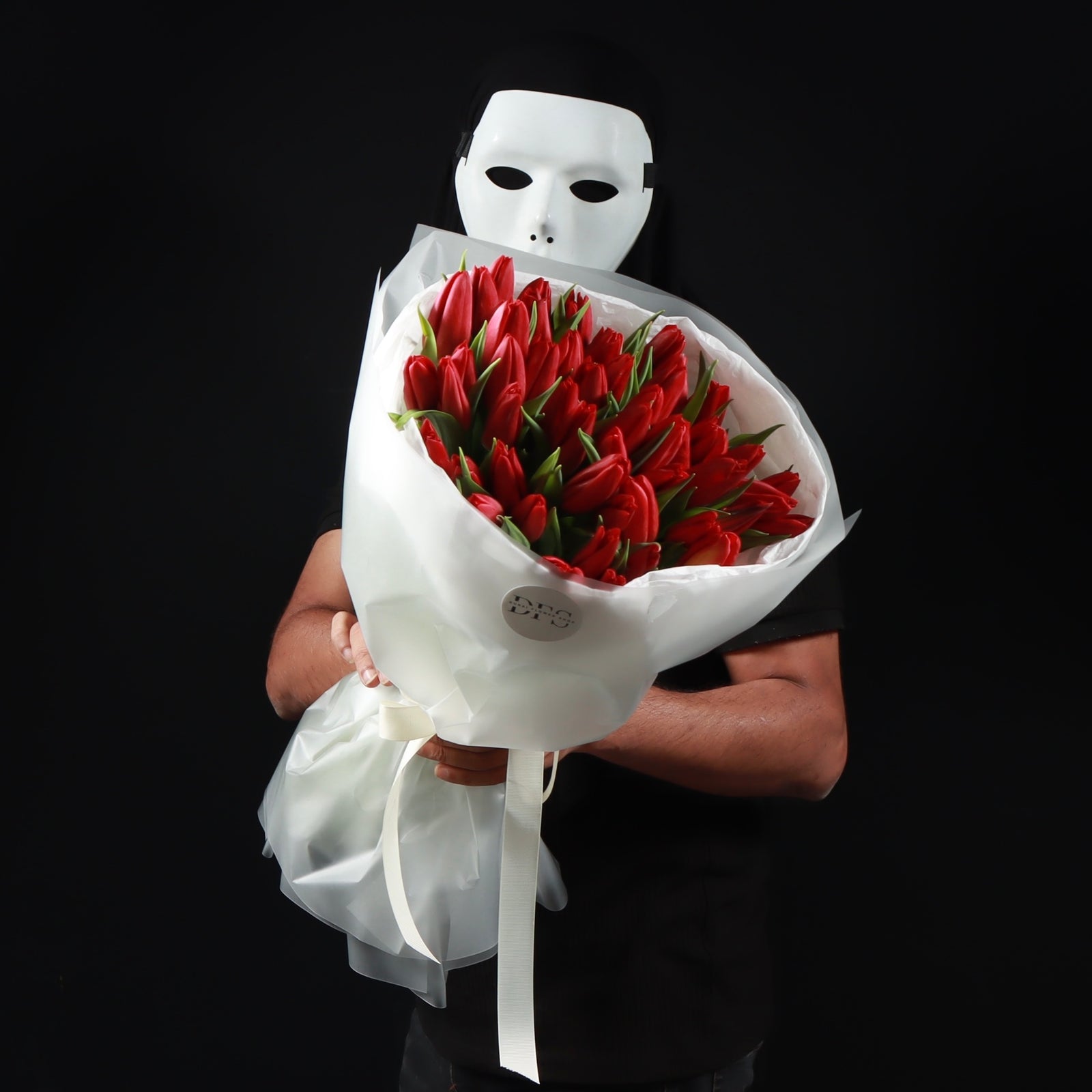 50 Red Tulips Bouquet