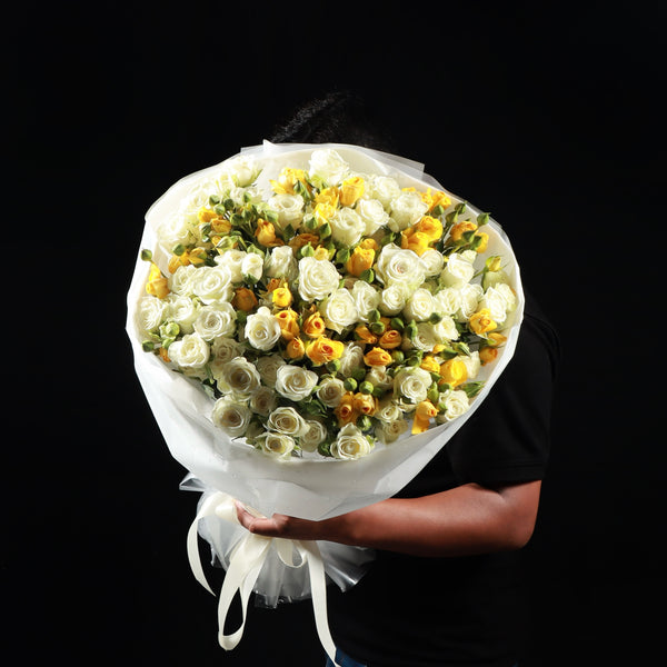 White & Yellow Spray Bouquet