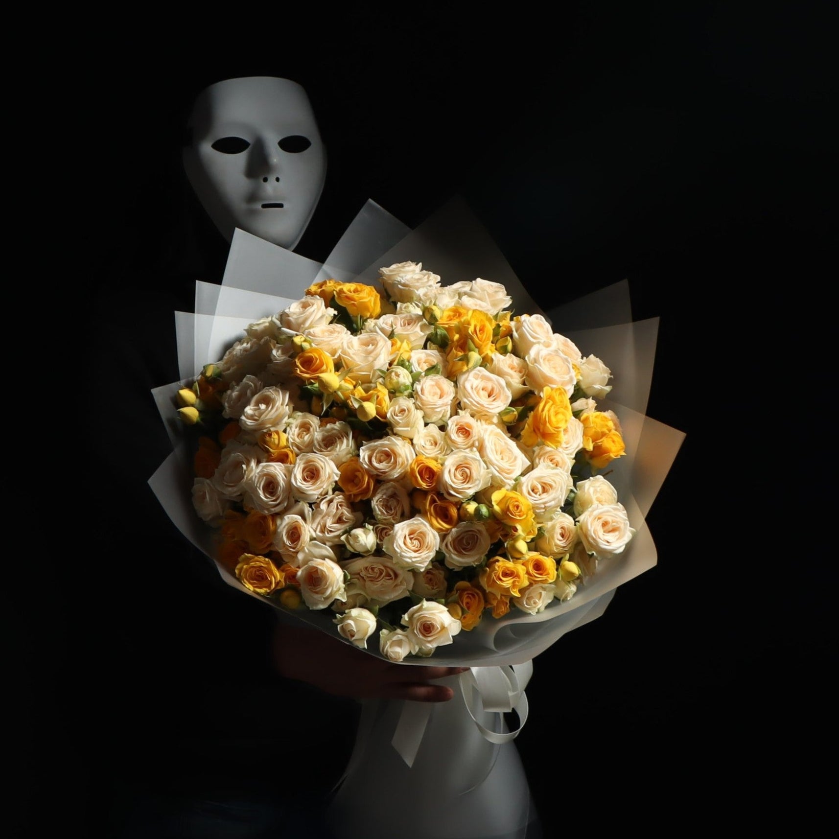 Mixed Peach & Yellow Spray Roses Bouquet Main image
